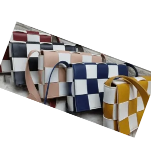 Checkerboard Long Strap Handbag (1)