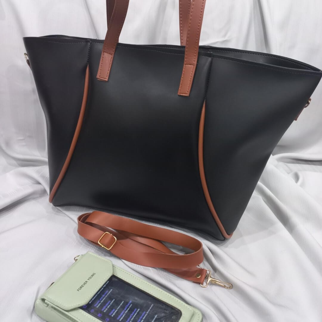 Black Large Tote Bag for Office ModixerPK