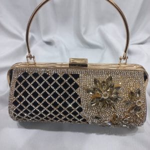 Black and Golden Stone Clutch