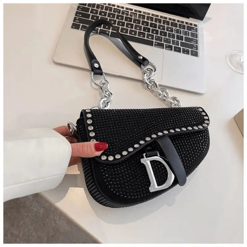 Shop Glam Shoulder Bag Black