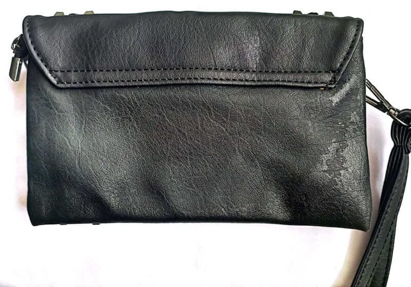 Black Leather Purse Back