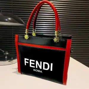 Red and Black Tote Bag