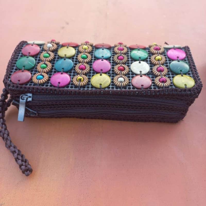 Hand Crafted Colorful Duel Zip Purse