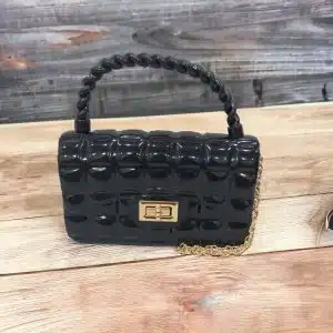 Black Jelly Crossbody Bag for Young Girls