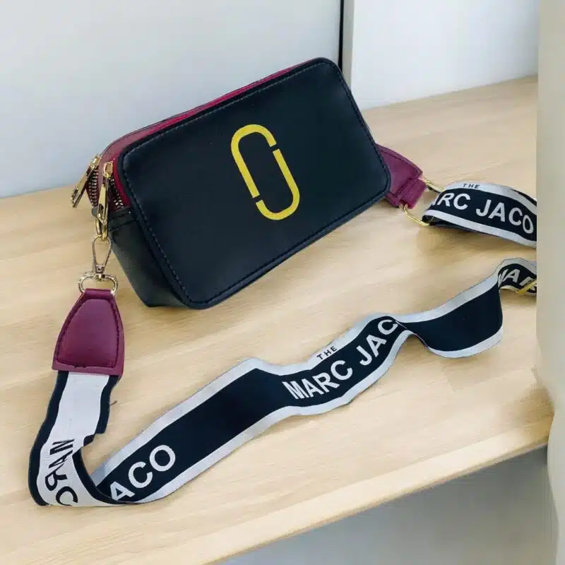 Maroon and Black Crossbody Bag